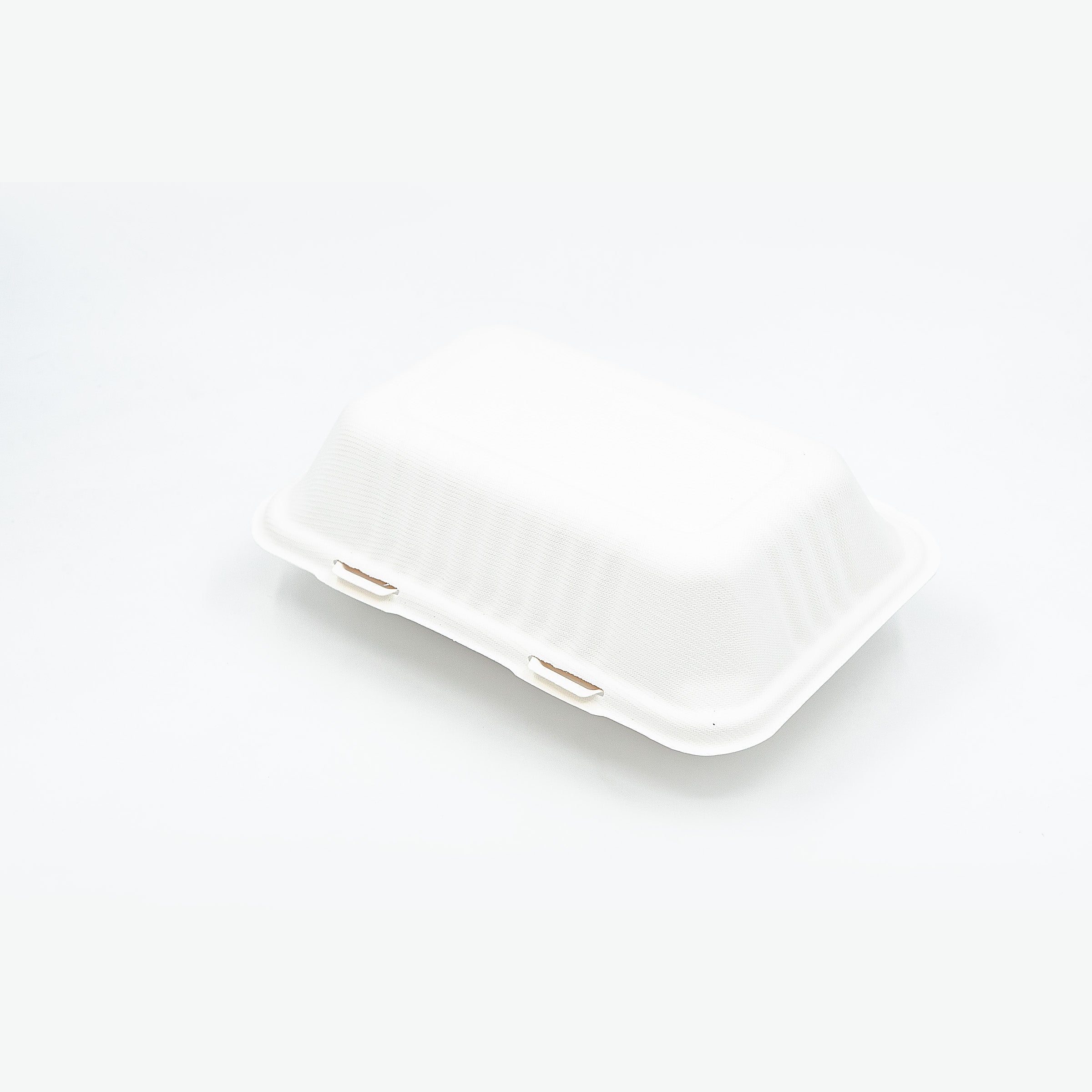 9 x 6 x 3" White Ecocane Clamshell Container